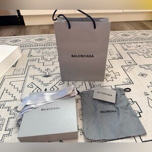 Balenciaga Gray Gift Collection Box, Dust Bag, Tag and Bow